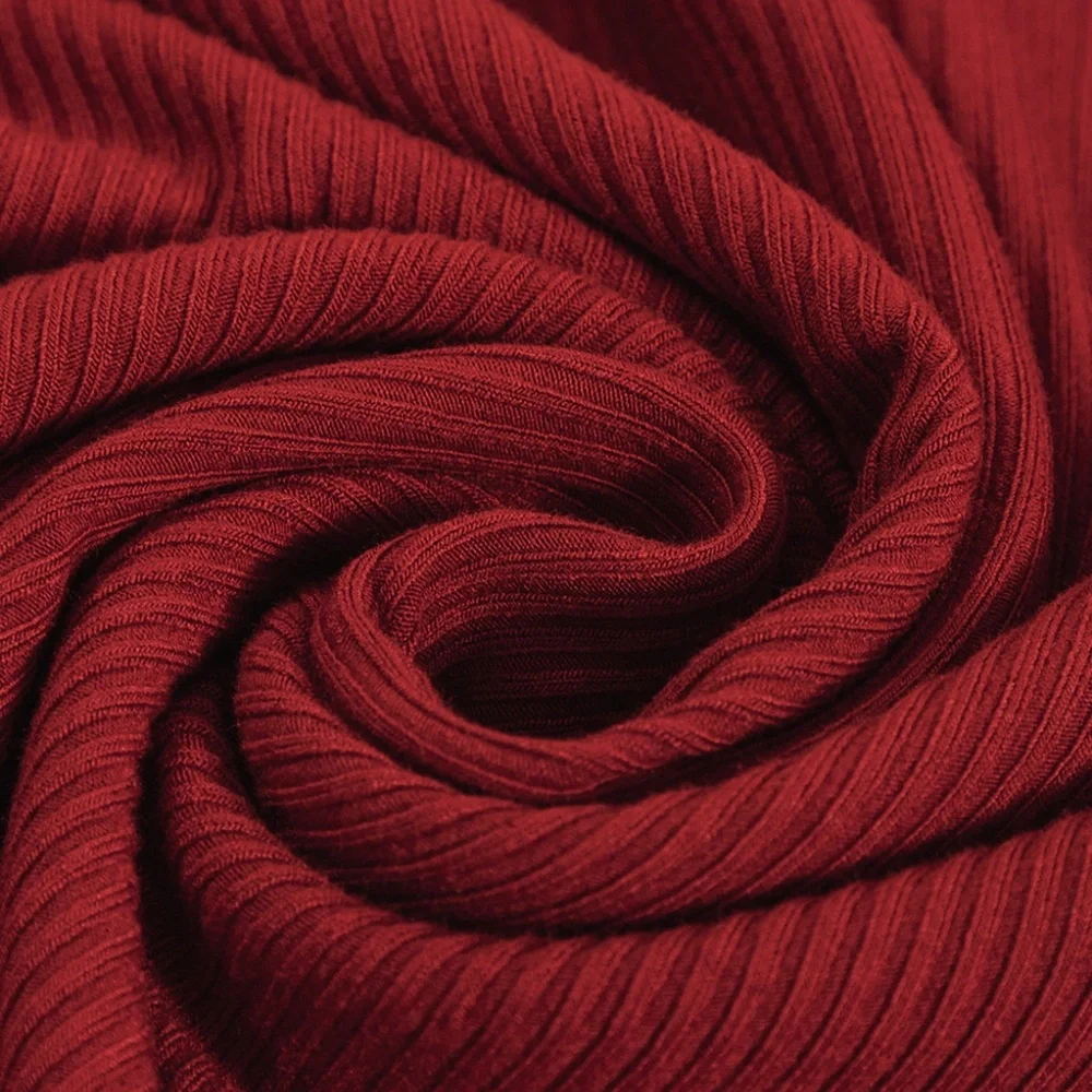 CLEARANCE 1 LEFT!! Racing Red Ribbed Knit Long Sleeve High Neck Mini Dress - Picture 13 of 13